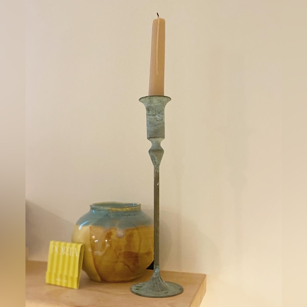Antique Copper Candle Holder
